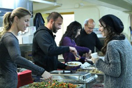Volunteers serving the homeless